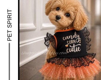 UVP: 25 | "Haustier ""Candy Corn Cutie"" Reworked Halloween Hundekleid Größe XS"