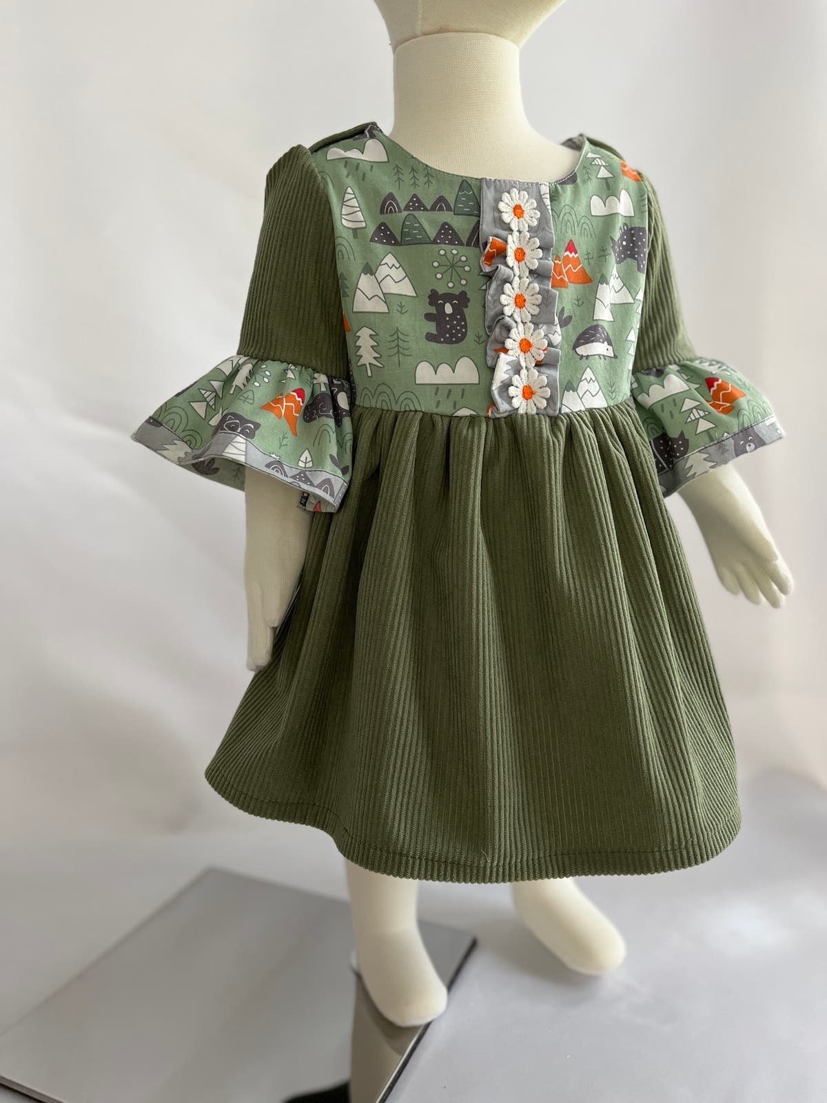 green emerald velvet dress Floral Corduroy Dress | Baby Girl Outfits
