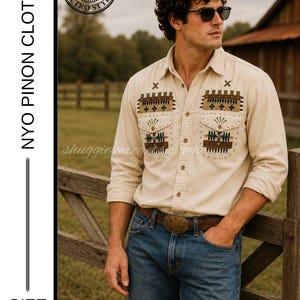 Adviesprijs 120 Vintage Tribal Vibe Button Down van Myo Pinon Clothing Co. Maat L