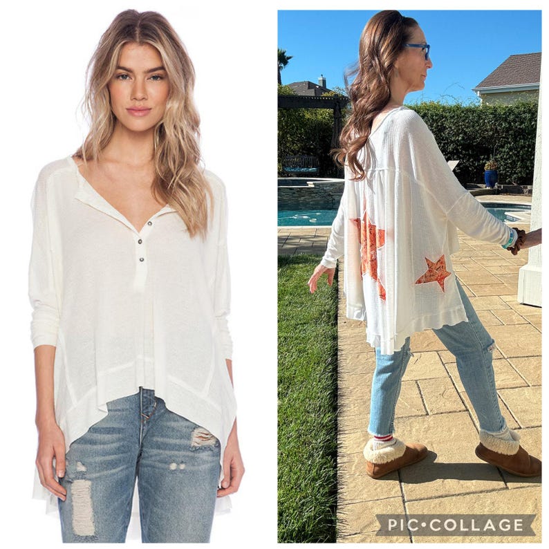 Precio de venta sugerido: $98. Camiseta Henley de punto reciclada de Free People, talla S / Talla única. Envío el mismo día. imagen 1