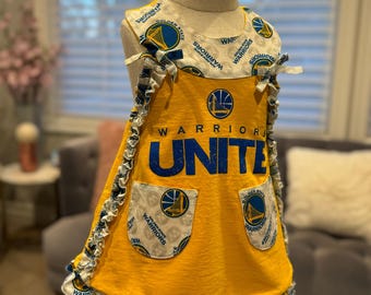 Krieger Wickelkleid Krieger Basketball Upcycled Kleinkind Kleid 2-4T Mädchen Kleid, 1-2 Tageslieferzeit
