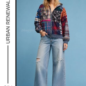 Rek. pris 149 | Urban Renewal Reaction Omarbetad Flanelljacka i Patchwork Storlek S/M | Unisex