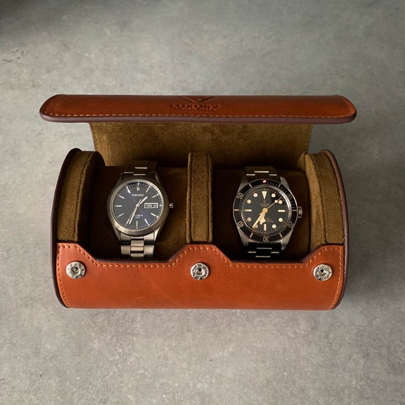 Watch Roll for 6 Watches - Tan - Vegetable Tanned Leather