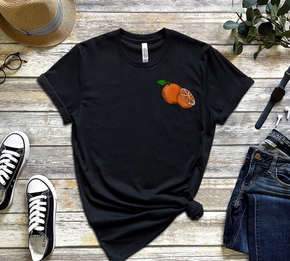 Orange Shirt Cute Fruit Shirt Summer Shirt Fruit Print 