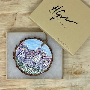 Mount Whitney  3.5-4 inch wood slice ornament