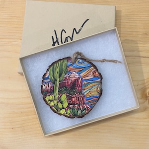 Sedona - Arizona  3.5-4 inch wood slice ornament