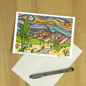 McDowell Mountain Preserve, cartão de felicitações 5x7 com envelope