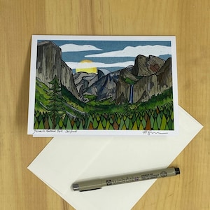 Parco nazionale di Yosemite, biglietto d'auguri 5x7 con busta
