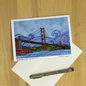 Golden Gate Bridge  , 5x7 Greeting Card with envelope