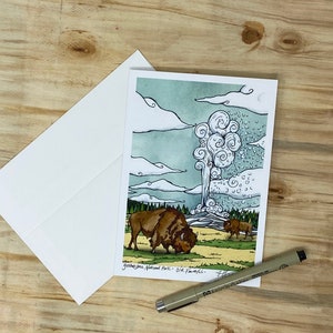 Old Faithful, Parco Nazionale di Yellowstone, biglietto d'auguri 5x7 con busta