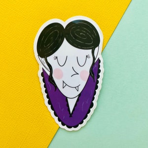 Mrs. Vampire Vinyl Sticker, Vampire Sticker, Halloween Sticker, Water bottle sticker, Laptop Sticker, Vampires, Witches