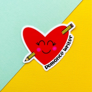 Romance Writer Vinyl Sticker, Romance, Drehbuchautor, Schriftsteller, Drehbücher, Romane, Schreiben, Laptop Aufkleber, Wasserflasche Aufkleber