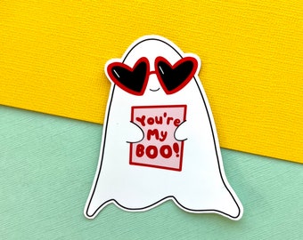 Cute Ghost Love Vinyl Sticker, You're My Boo Sticker, Ghosts, Cute Spooky Ghost, Valentine's Ghost Sticker