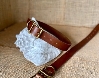 Handcrafted Leather Dog Collar, 1" Wide Pet Collar