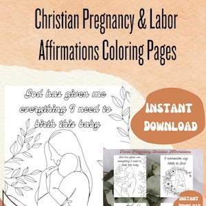 Christian Pregnancy and Labor Biblical Affirmation Coloring Pages