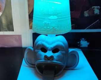 MONKEY HEAD LAMP - Guybrush and Stan on Melee - Fan Art - 3D Printed - Lucasarts Lucasfilm