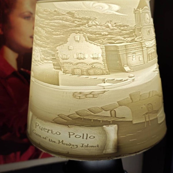 PUERTO POLLO LAMP - From Videogame "The Curse Of Monkey Island" - Fan Art - 3D Printed - Lucasarts Lucasfilm