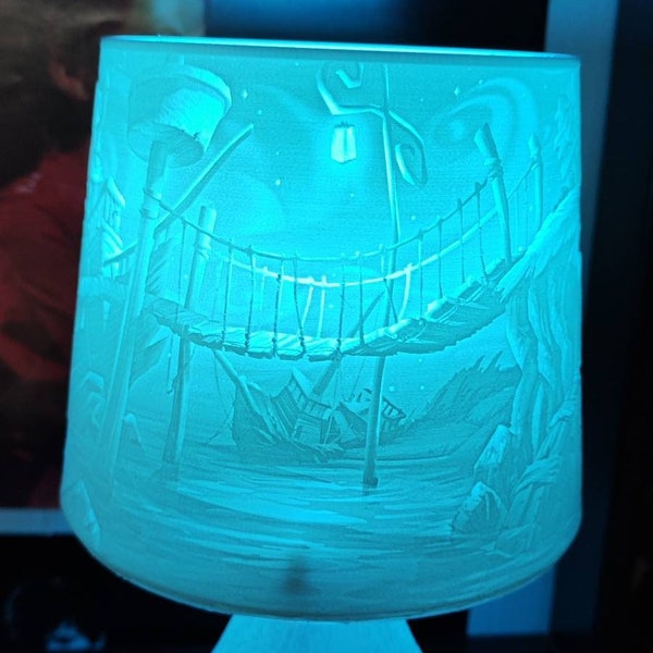 MONKEY ISLAND LAMP - Monkey Island 2 Scabb Island - Fan Art - 3D Printed lithophanes - Lucasarts Lucasfilm