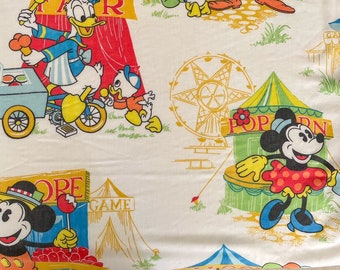 Made to Order / Mickey Carnival // Sheet Dress // Vintage Sheet Dress // Bedsheet Dress // Disneyland // Disney World //  Mickey Mouse //
