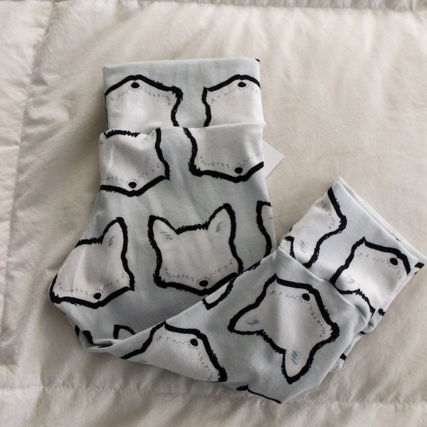 Wolf Print Baby Leggings // Winter Baby Clothes // Knit Pants // Ready to Ship // 3-6 months