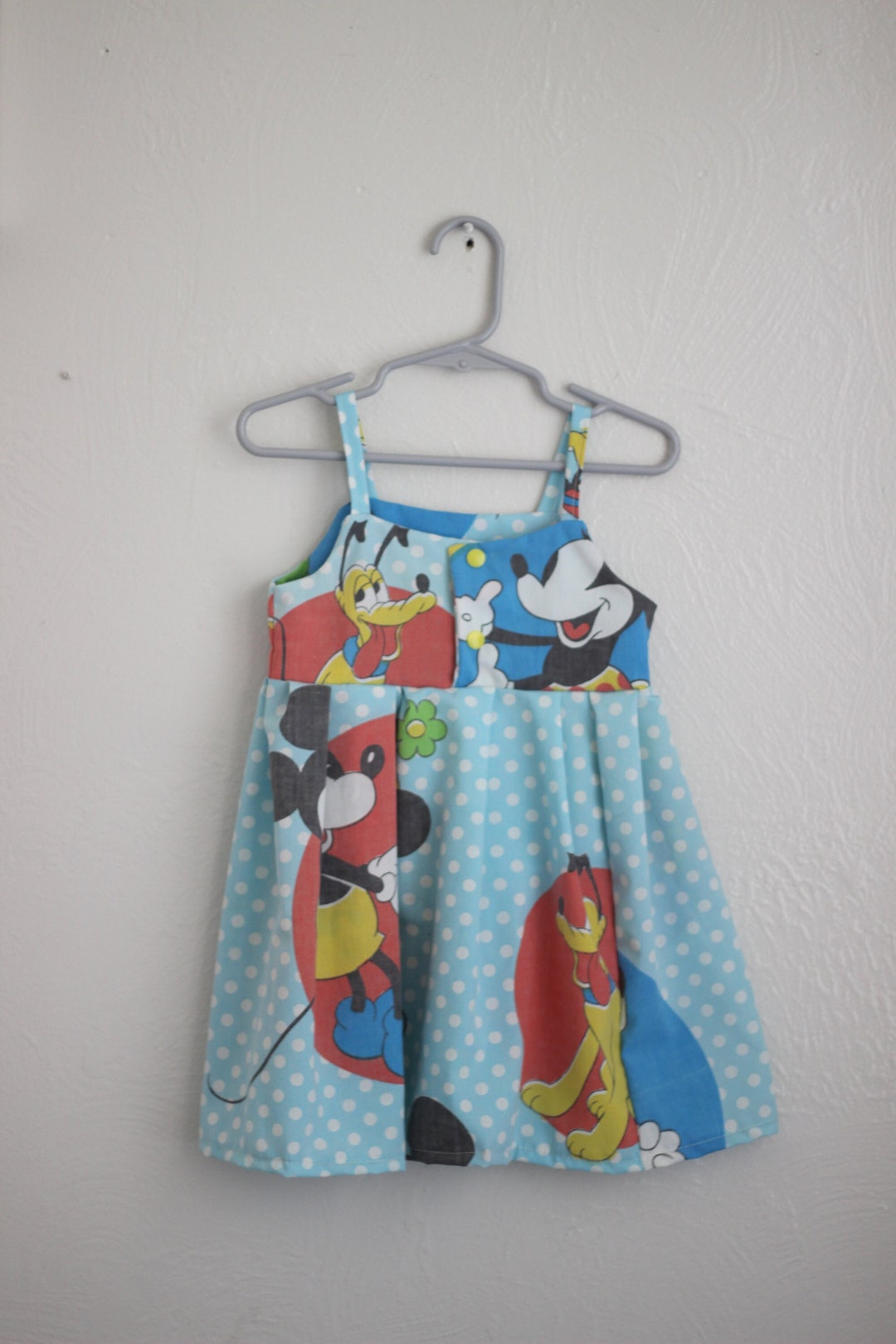 Mickey Mouse & Friends Vintage Bed Sheet Dress // Ready to Ship Etsy