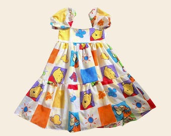 Winnie The Pooh Inspired Dress // Tigger // Pooh Bear // Summer // Disneyland // Disney World // Womans Large // Midi Dress