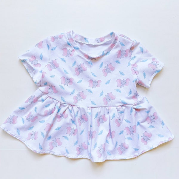 Dumbo Peplum Knit Top // Ready to Ship // 18-24 months //