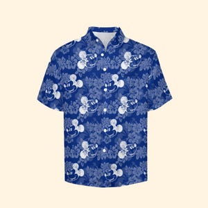Mickey Hawaiian Inspired Button Up  // Mens Button Up // Dress Shirt // Disneyland // Disney World // ready to ship / Xlarge