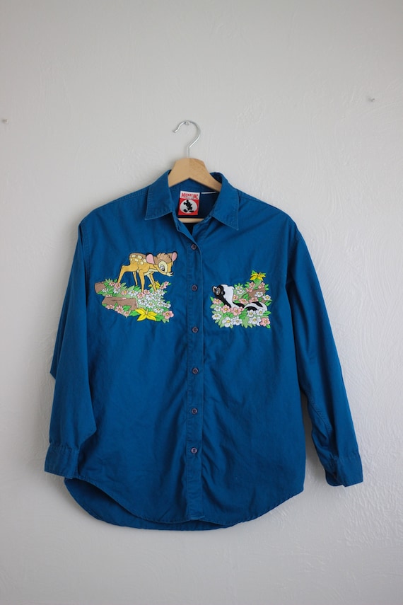 Vintage Embroidered Bambi Button Up // Ready to Sh