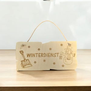 Holzschild Winterdienst Winter Schneeschieben
