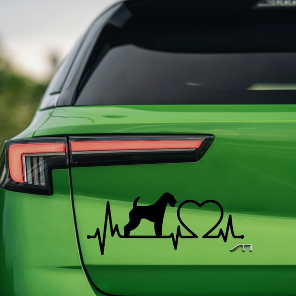 Aufkleber Airedale Terrier Herzschlag Autoaufkleber Sticker