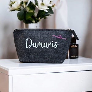 Kosmetiktasche Schminktasche Kulturtasche Personalisiert Beauty Geschenk Schwester Freundin Mama Oma