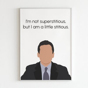 Michael Scott | Superstitious Wall Decor | The Office Quotes | Wall Art | Digital Art | Instant Download