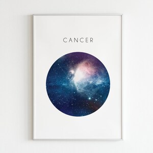 Celestial Vibes Cancer Constellation Wall Art | Zodiac Wall Print |Printable Wall Art | Astrology | Water Sign | Home Decor Instant Download