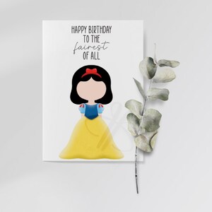 Printable Birthday Card | Snow White Birthday Card | Digital Download