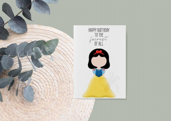 Printable Birthday Card Snow White Birthday Card Digital - Etsy