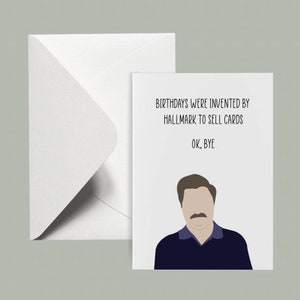 Printable Birthday Card Ron Swanson Birthday Card Digital - Etsy