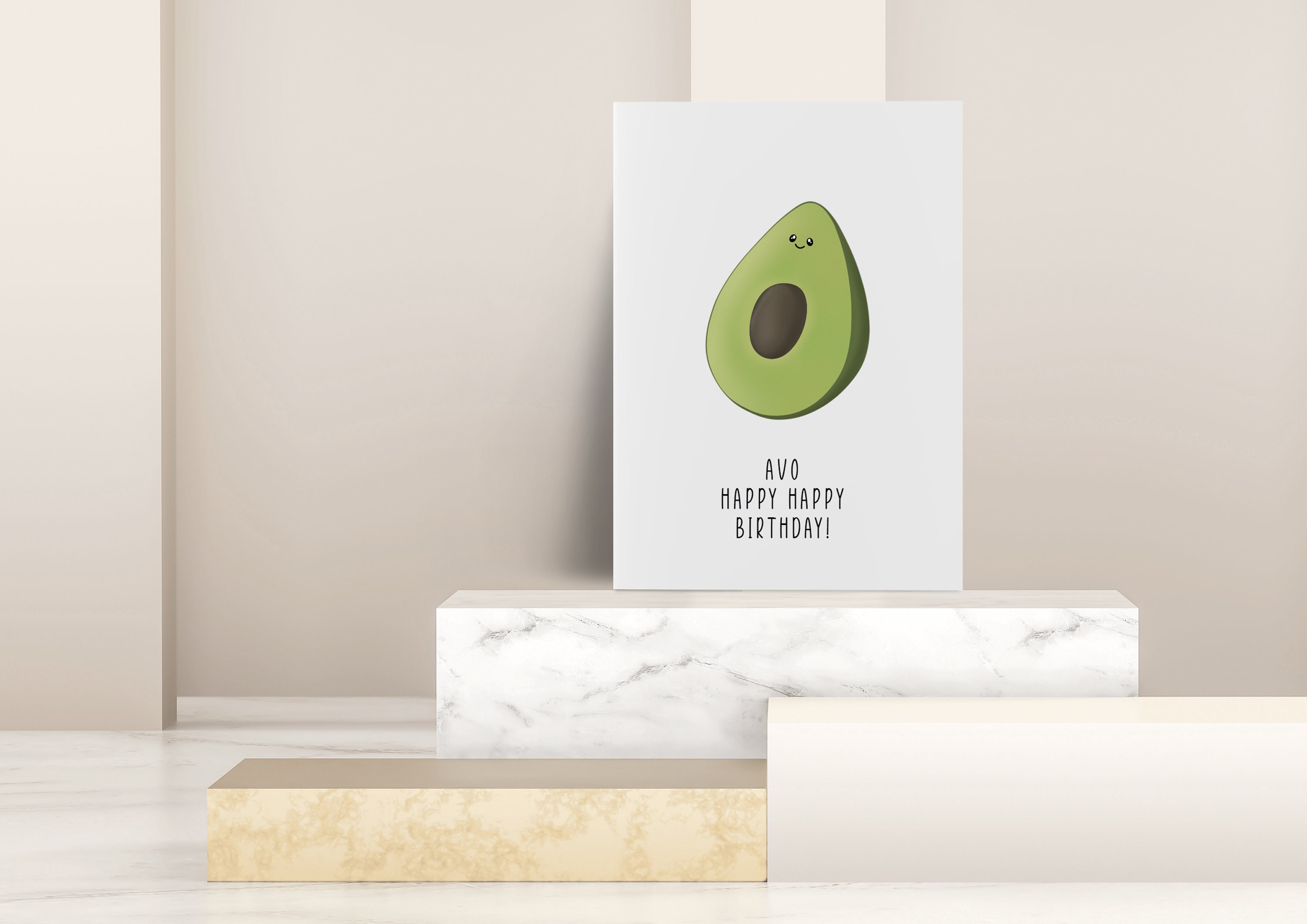 Printable Birthday Card Avocado Birthday Card Digital Download Avo
