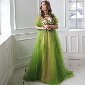 Forest Fairy Grün Tüll Kleid