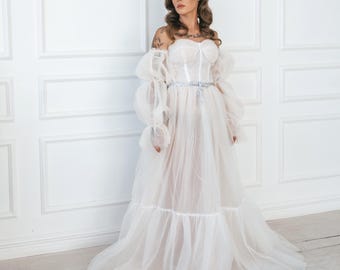 Glitter Tulle Wedding Gown
