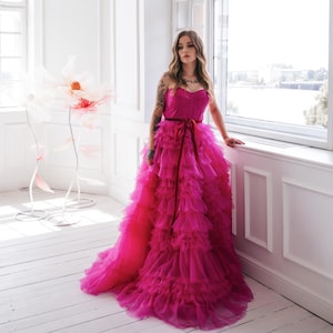 punk rock formal dresses Women's Gothic Split Embossed Velvet Prom Dress with Oversleeves Punk Design