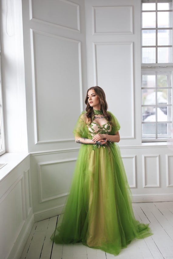 Forest Fairy Green Tulle Gown