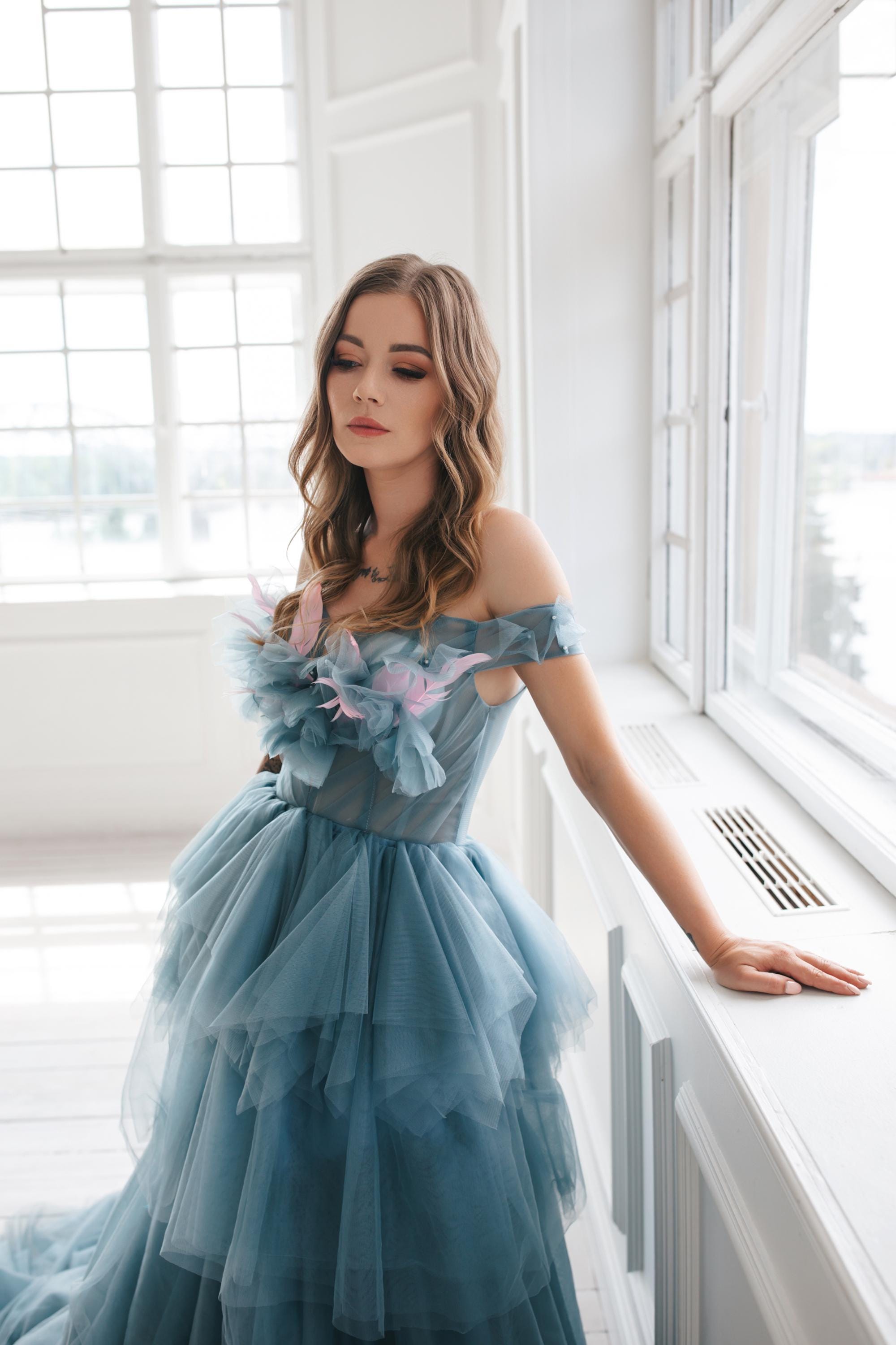 Vaughn Gown - Dusty Blue main image 1