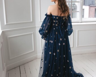 navy blue star dress Sparkly Homecoming Dresses Stars A Line Short Prom Dress US6 / Custom Color
