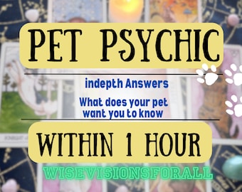 Pet psychic reading + Fast Cat Reading + 1 hour Dog Psychic Reading + in depth pet psychic reading + Psychic tarot dog emergency reading +