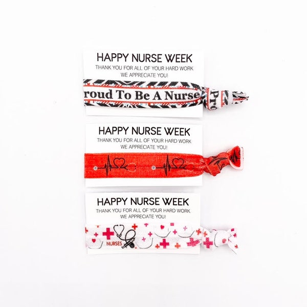 Nurse Week Favour - nursing gift - hospital nurse week - appreciation gift nurses - medical professional - nurse graduate - nurse hair ties