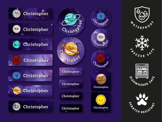 Solar System Planet Name Labels Space Name Stickers - Etsy