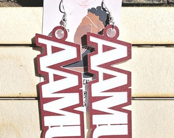 Alabama A&M University Homecoming, game day, everyday earrings. AAMU 1 layer