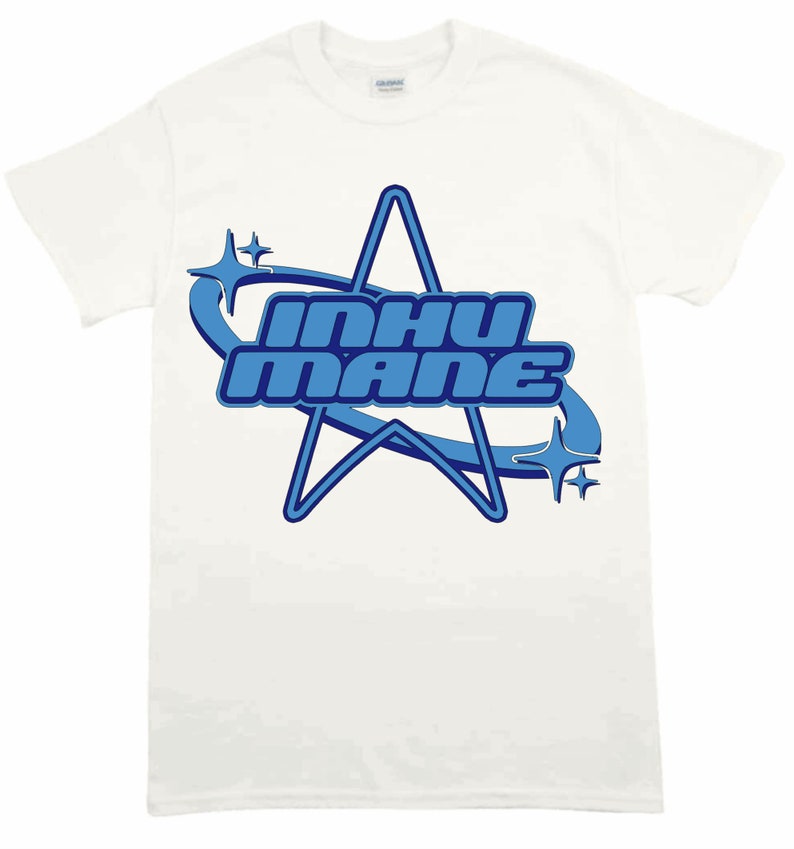 Inhumane Starlink Streetwear y2k Tee White-Blue