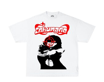 Inhumane y2k shooter tee (RED)